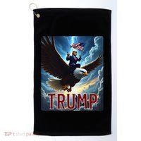 President Trump Riding An Eagle. Patriotic Political Golf Towel thumb 0