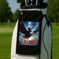 President Trump Riding An Eagle. Patriotic Political Golf Towel thumb 2