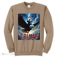 President Trump Riding An Eagle. Patriotic Political Sweatshirt thumb 0