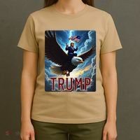 President Trump Riding An Eagle. Patriotic Political T-Shirt thumb 4
