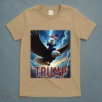 President Trump Riding An Eagle. Patriotic Political T-Shirt thumb 5
