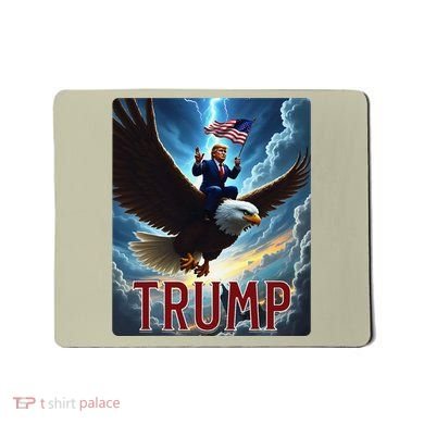 President Trump Riding An Eagle. Patriotic Political Mousepad