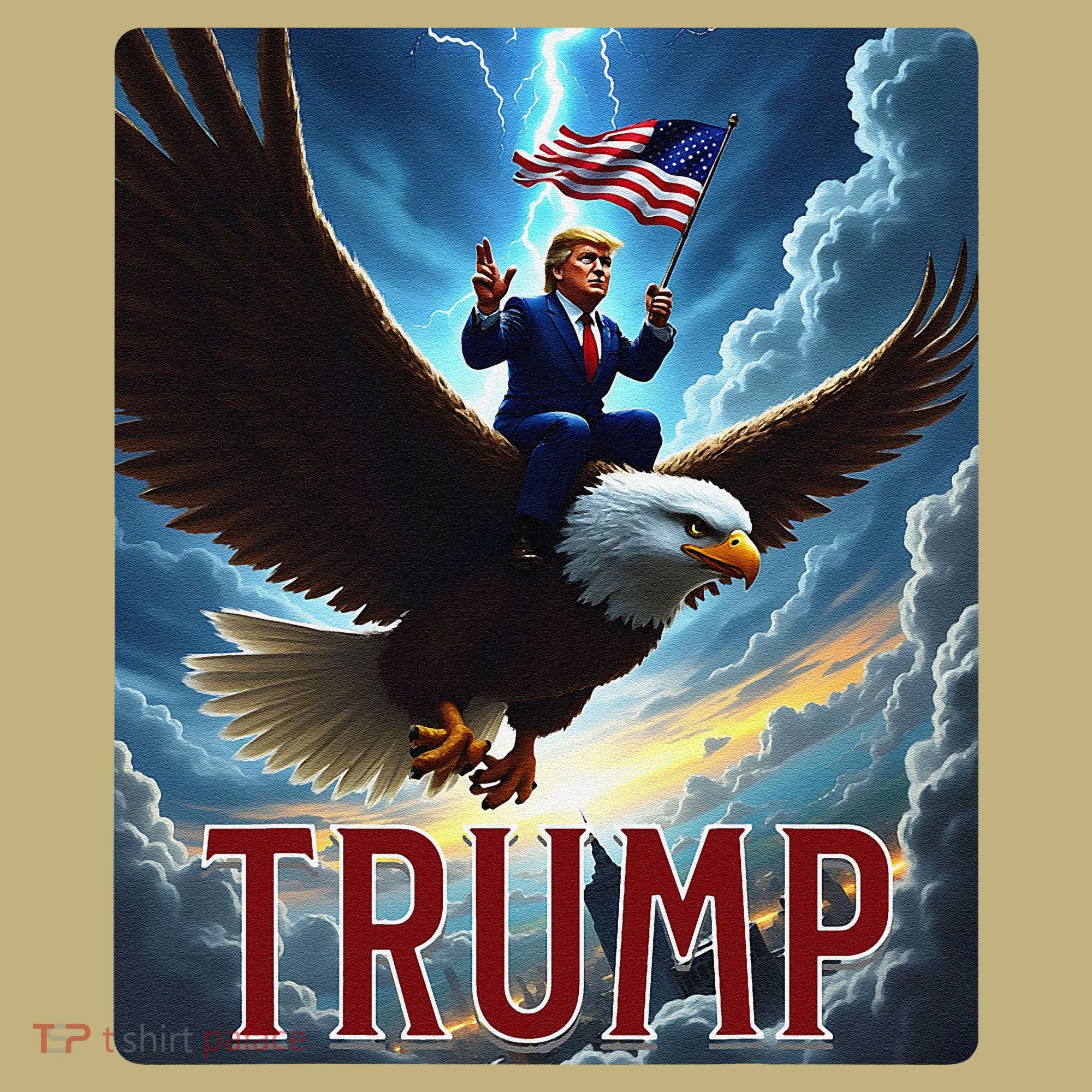 President Trump Riding An Eagle. Patriotic Political Mousepad