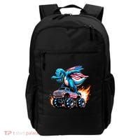 Patriotic T Rex Dabbing Monster Truck Backpack thumb 0