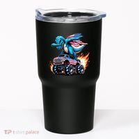 Patriotic T Rex Dabbing Monster Truck Tumbler thumb 0