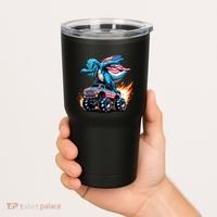 Patriotic T Rex Dabbing Monster Truck Tumbler thumb 2