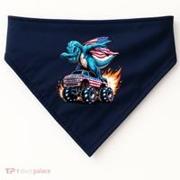 Patriotic T Rex Dabbing Monster Truck USA-Made Doggie Bandana thumb 0