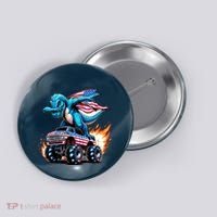 Patriotic T Rex Dabbing Monster Truck Button thumb 0