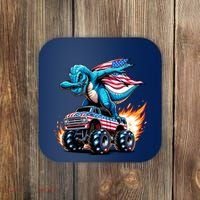 Patriotic T Rex Dabbing Monster Truck Coaster thumb 0