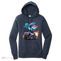 Patriotic T Rex Dabbing Monster Truck Women's Hoodie thumb 0
