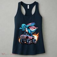 Patriotic T Rex Dabbing Monster Truck Women's Tank Top thumb 3