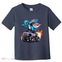 Patriotic T Rex Dabbing Monster Truck Toddler T-Shirt thumb 0