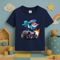 Patriotic T Rex Dabbing Monster Truck Toddler T-Shirt thumb 3
