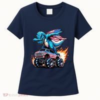 Patriotic T Rex Dabbing Monster Truck Women's T-Shirt thumb 0