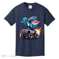 Patriotic T Rex Dabbing Monster Truck Kids T-Shirt thumb 0
