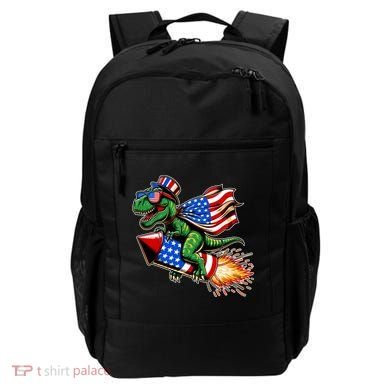 Patriotic T Rex Riding Firework 4th Of July Backpack