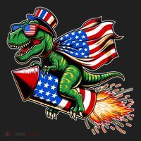 Patriotic T Rex Riding Firework 4th Of July Tumbler thumb 3