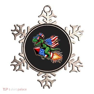 Patriotic T Rex Riding Firework 4th Of July Ornament