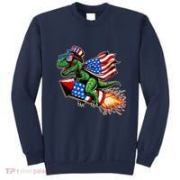 Patriotic T Rex Riding Firework 4th Of July Sweatshirt thumb 0