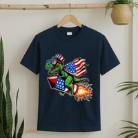 Patriotic T Rex Riding Firework 4th Of July T-Shirt thumb 2