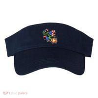 Patriotic T Rex Riding Firework 4th Of July Visor thumb 0