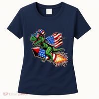 Patriotic T Rex Riding Firework 4th Of July Women's T-Shirt thumb 0
