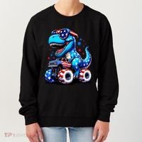 Patriotic T Rex Riding Monster Truck Women's Sweatshirt thumb 0