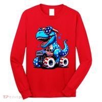 Patriotic T Rex Riding Monster Truck Long Sleeve Shirt thumb 0