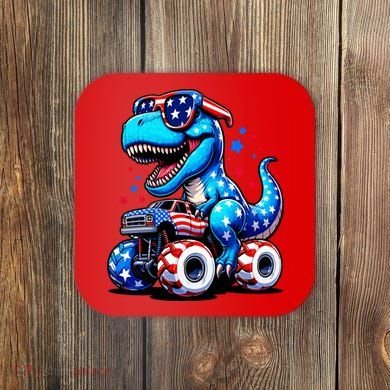Patriotic T Rex Riding Monster Truck Coaster