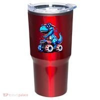 Patriotic T Rex Riding Monster Truck Tumbler thumb 0