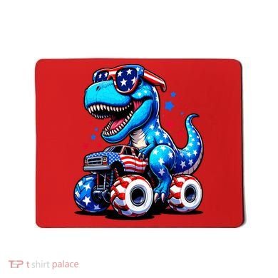 Patriotic T Rex Riding Monster Truck Mousepad