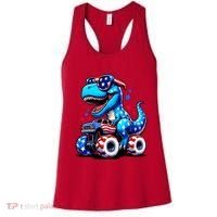 Patriotic T Rex Riding Monster Truck Women's Tank Top thumb 0