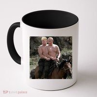 Putin Trump Riding Horse | Russia Tee Coffee Mug thumb 0