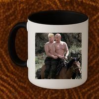 Putin Trump Riding Horse | Russia Tee Coffee Mug thumb 2