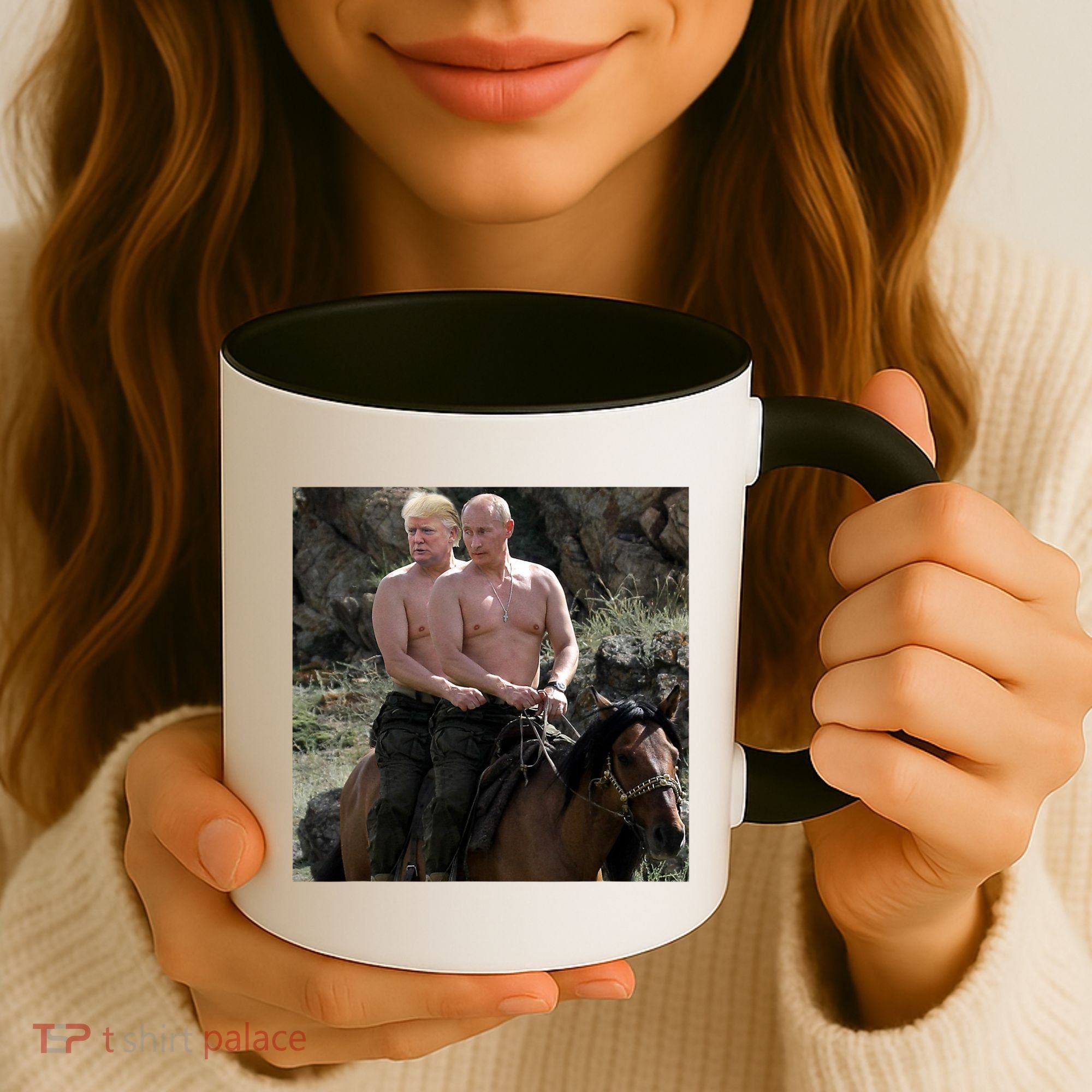 Putin Trump Riding Horse | Russia Tee Coffee Mug