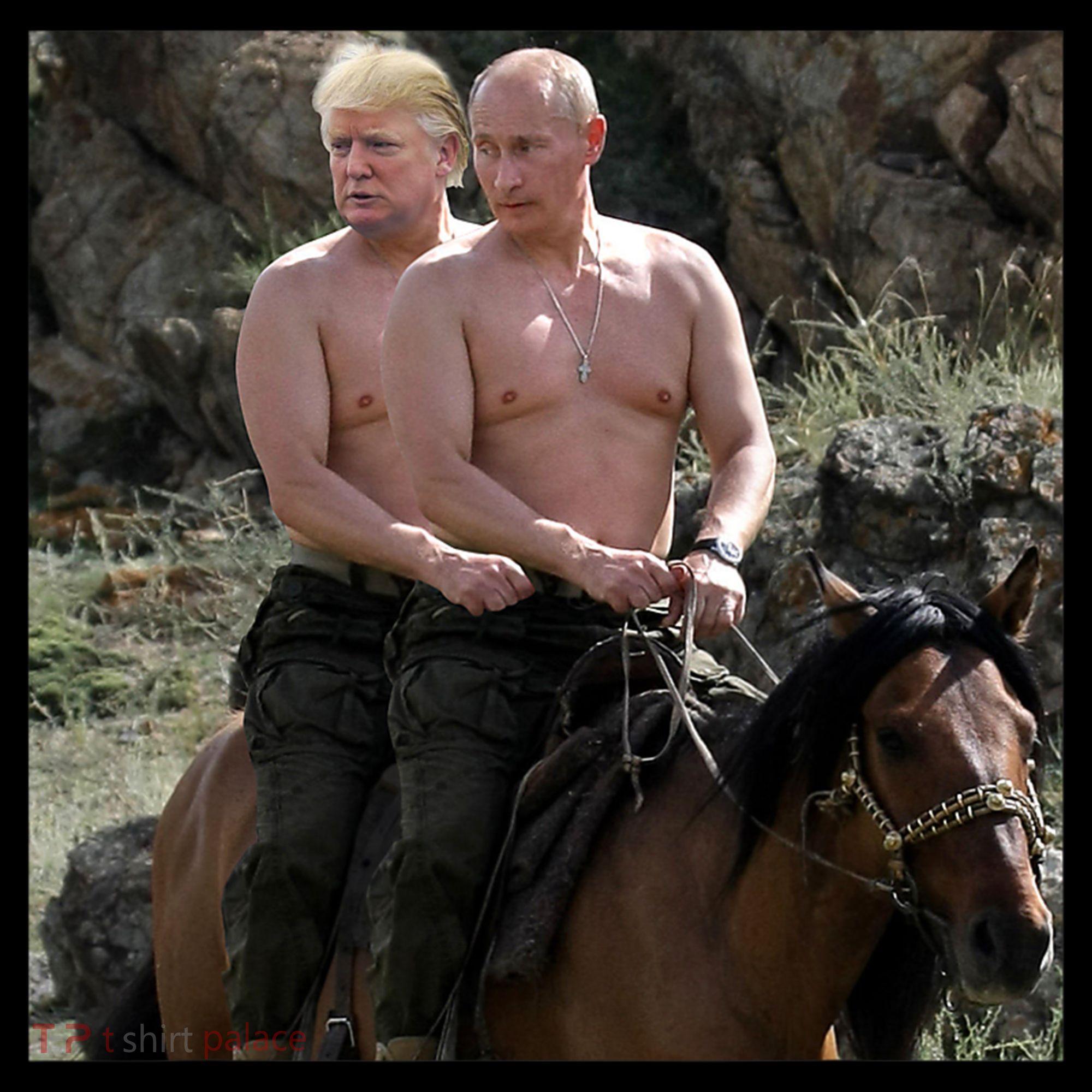 Putin Trump Riding Horse | Russia Tee Coffee Mug