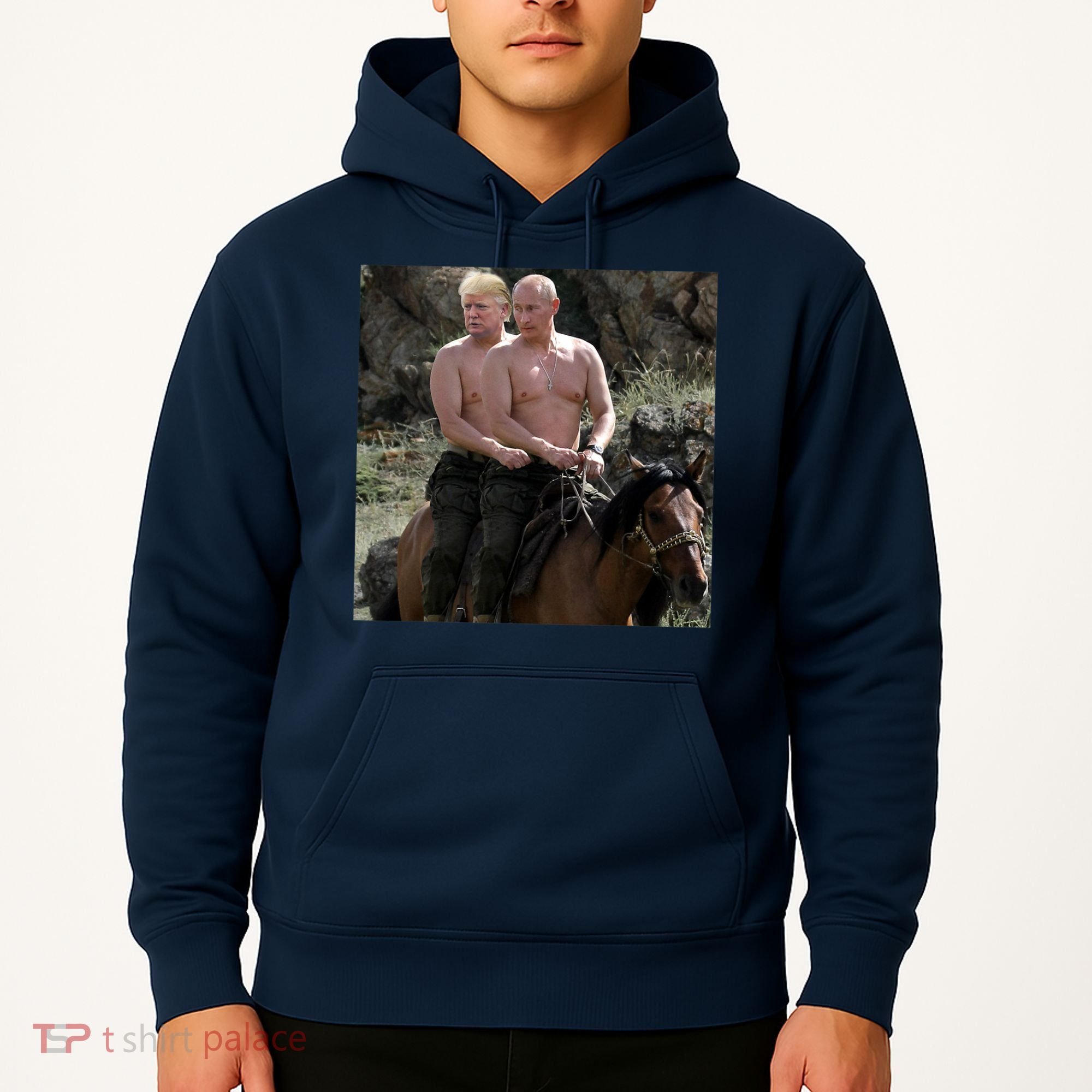 Putin Trump Riding Horse | Russia Tee Hoodie