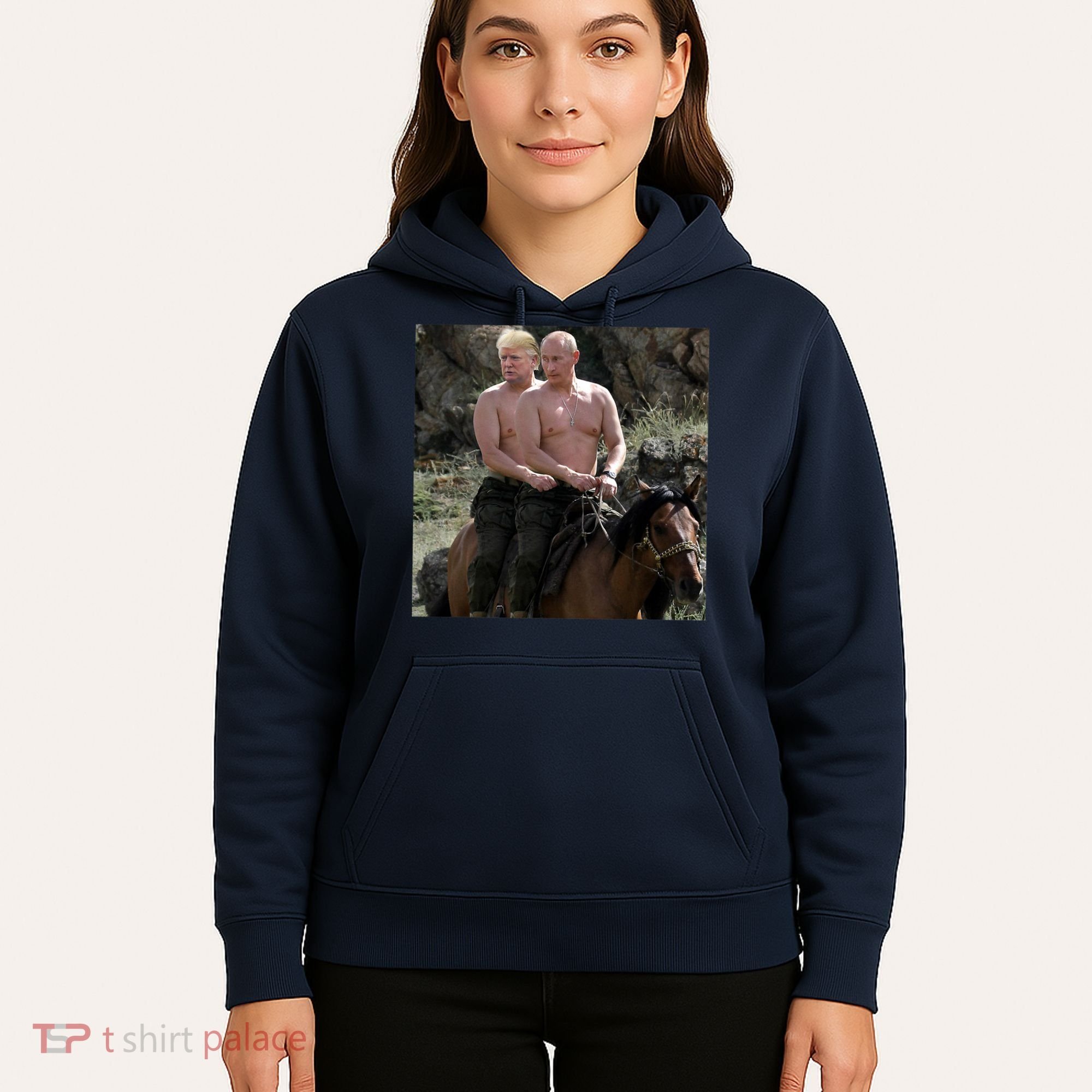 Putin Trump Riding Horse | Russia Tee Hoodie