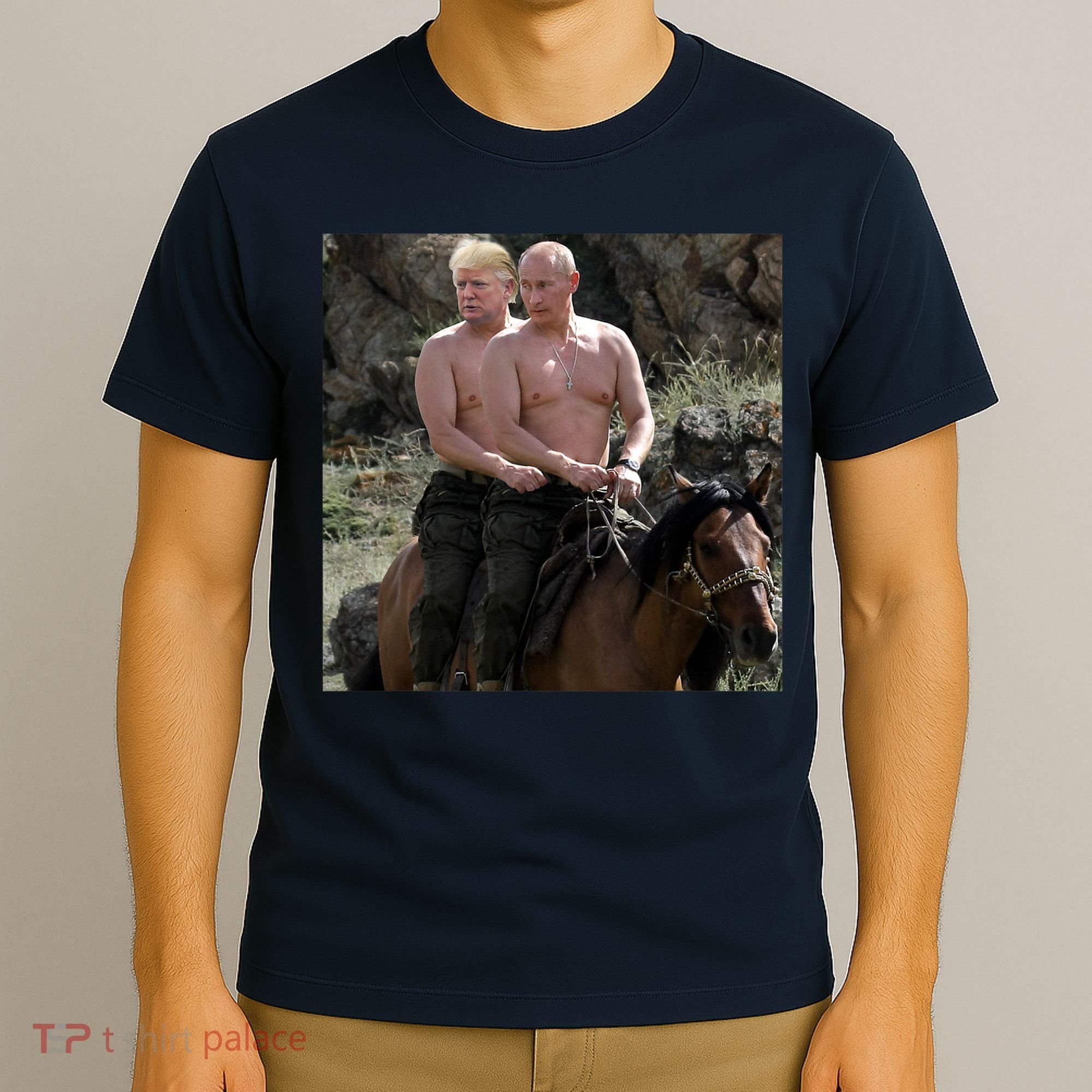 Putin Trump Riding Horse | Russia Tee T-Shirt