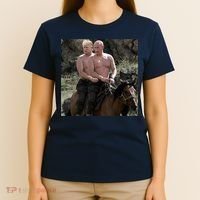 Putin Trump Riding Horse | Russia Tee T-Shirt thumb 4