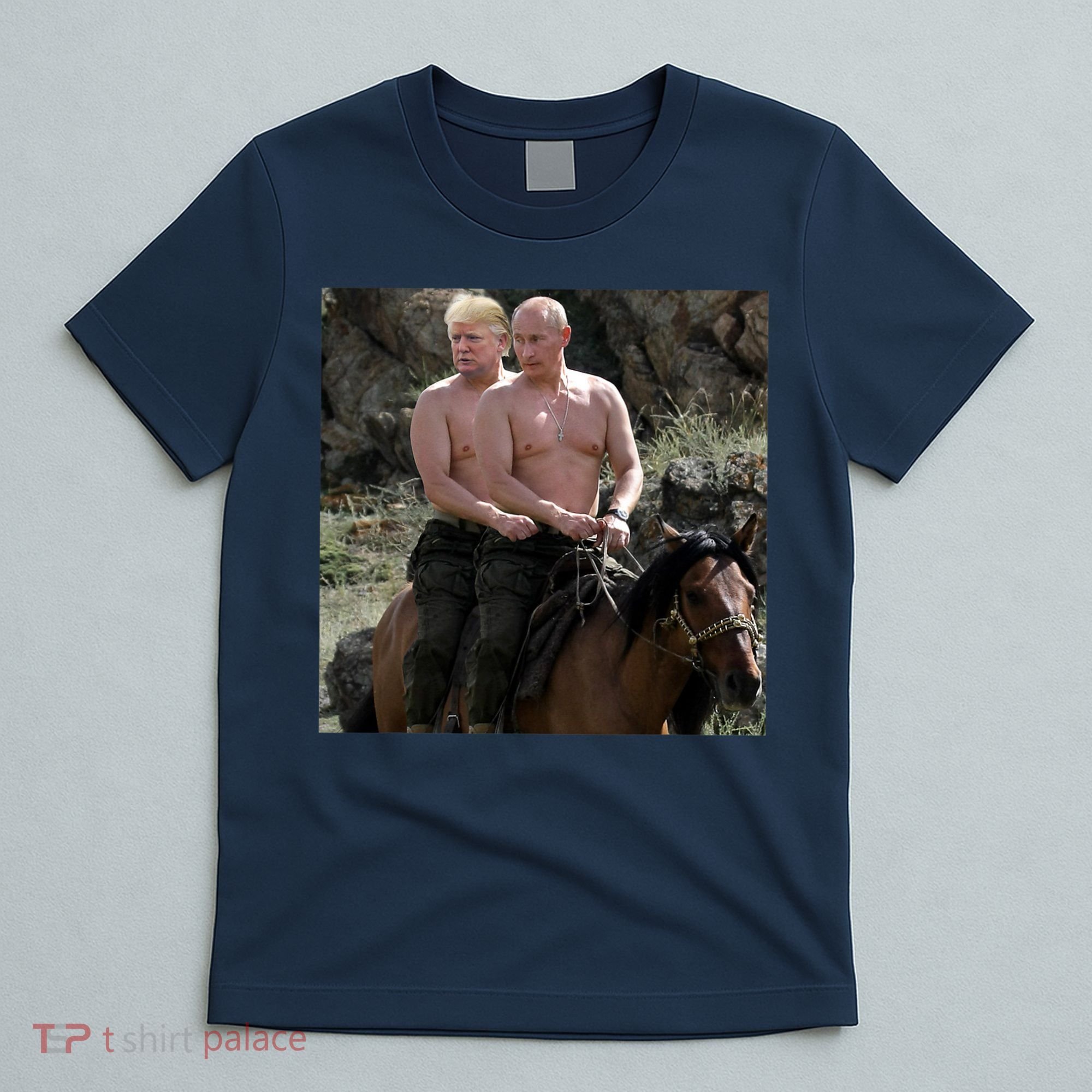 Putin Trump Riding Horse | Russia Tee T-Shirt