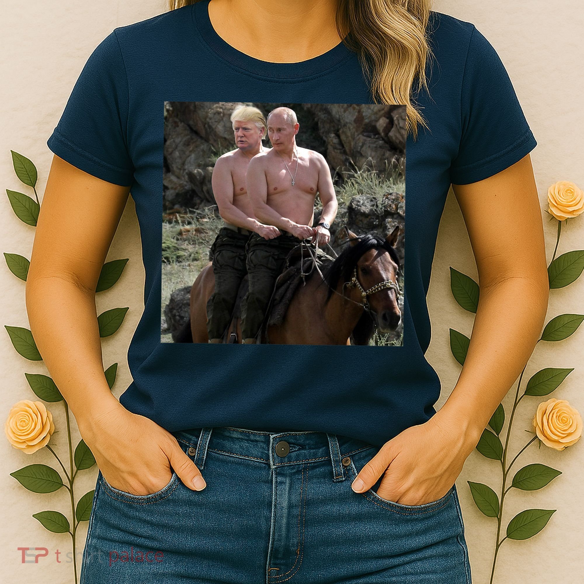 Putin Trump Riding Horse | Russia Tee Women's T-Shirt