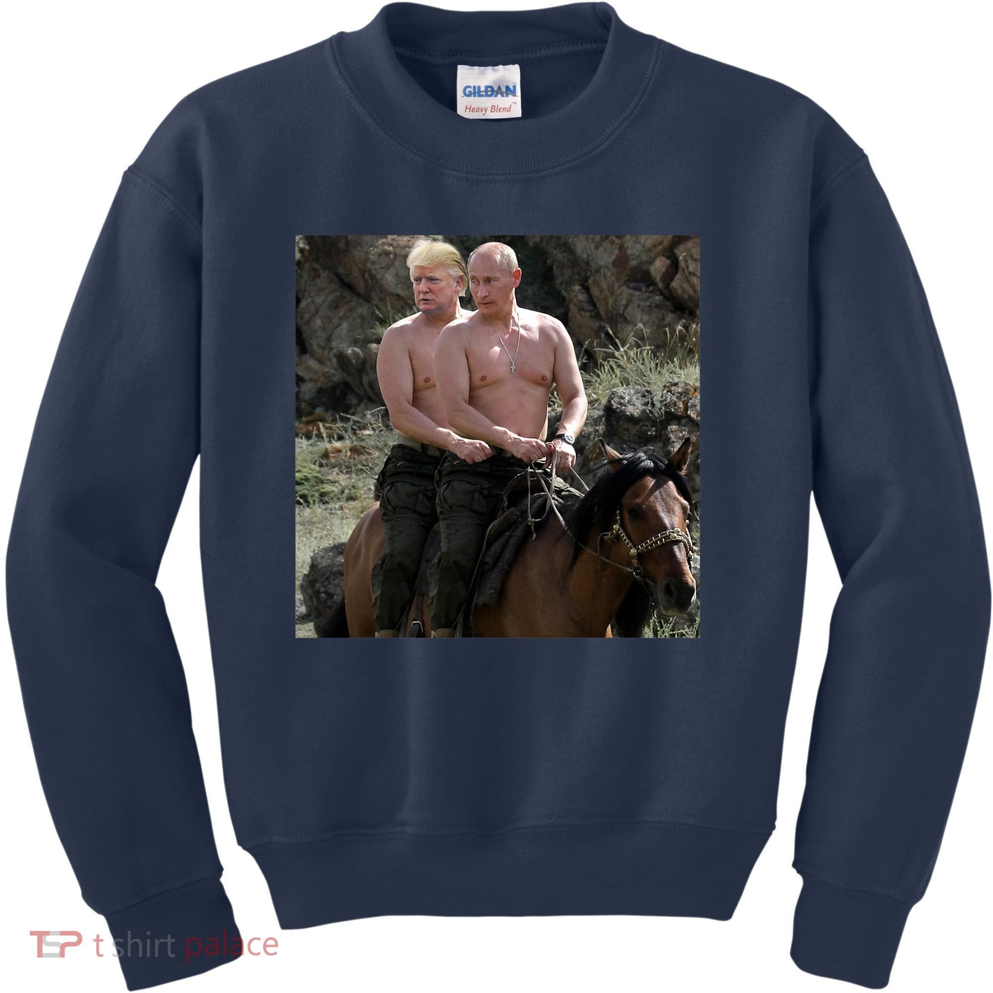 Putin Trump Riding Horse | Russia Tee Kids Sweatshirt