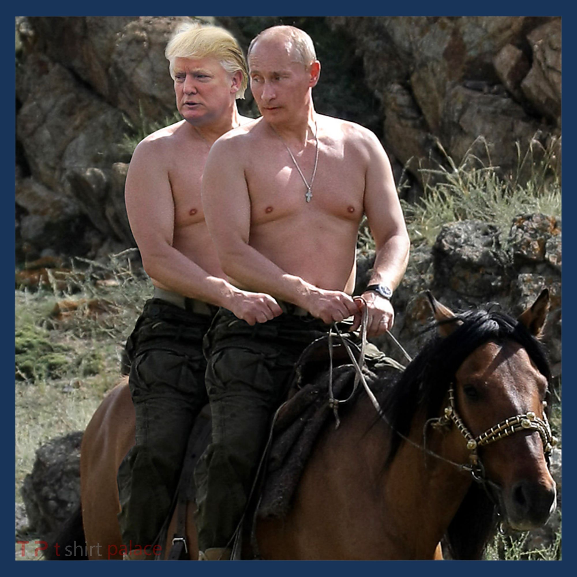 Putin Trump Riding Horse | Russia Tee Kids Sweatshirt