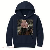 Putin Trump Riding Horse | Russia Tee Kids Hoodie thumb 0
