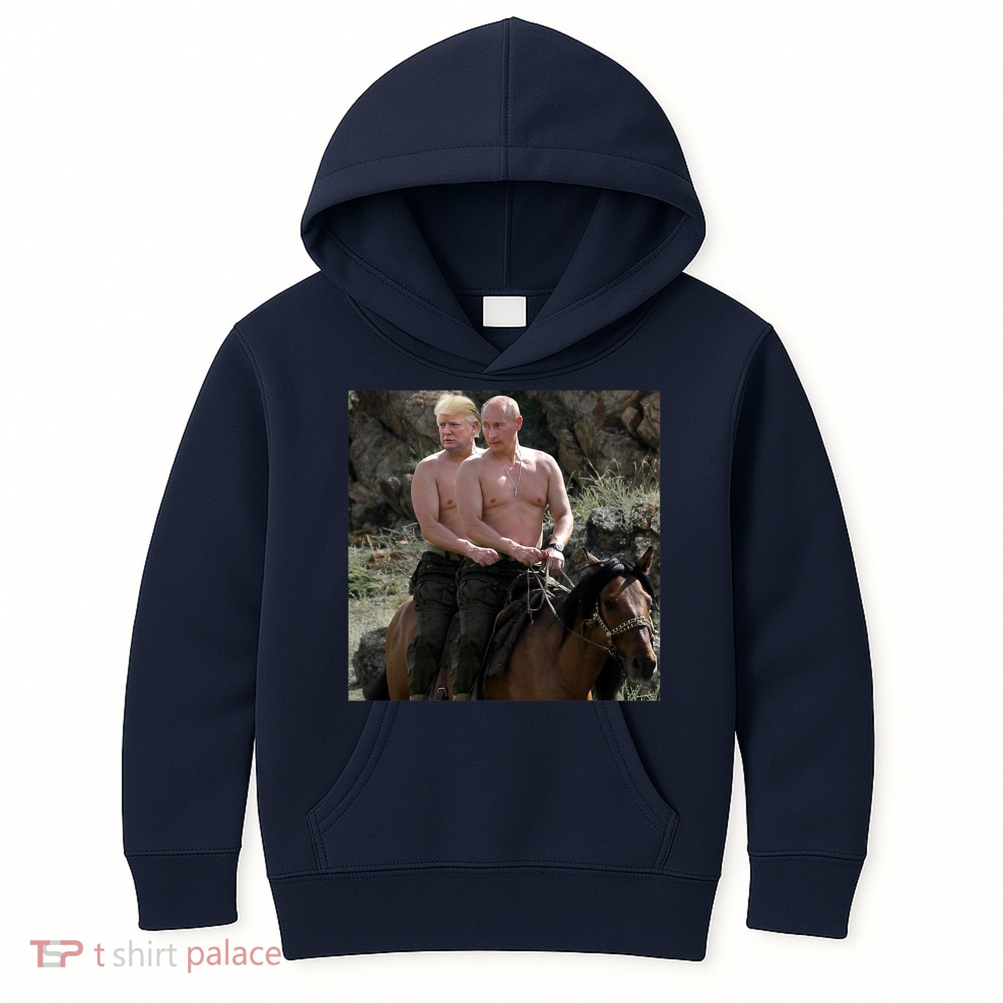 Putin Trump Riding Horse | Russia Tee Kids Hoodie
