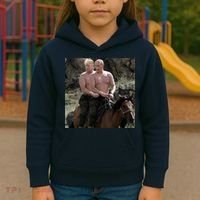 Putin Trump Riding Horse | Russia Tee Kids Hoodie thumb 3