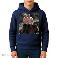 Putin Trump Riding Horse | Russia Tee Kids Hoodie thumb 4