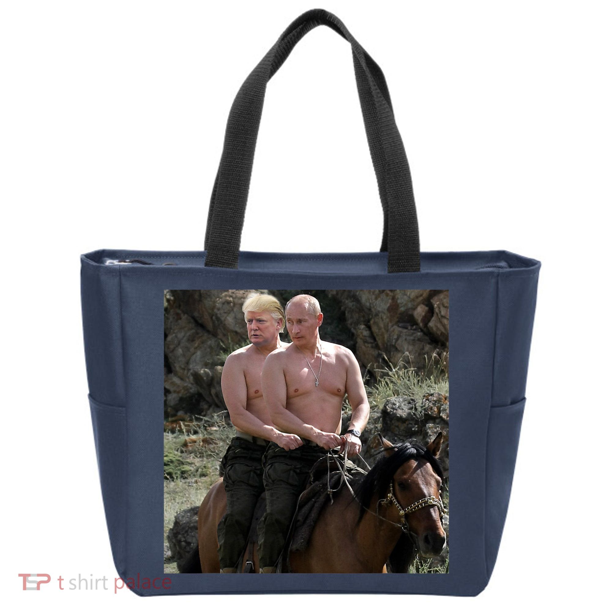 Putin Trump Riding Horse | Russia Tee Tote Bag