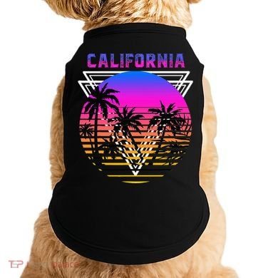 Palm Trees Retro Cali Long Beach Vintage Tropical California Doggie Tank